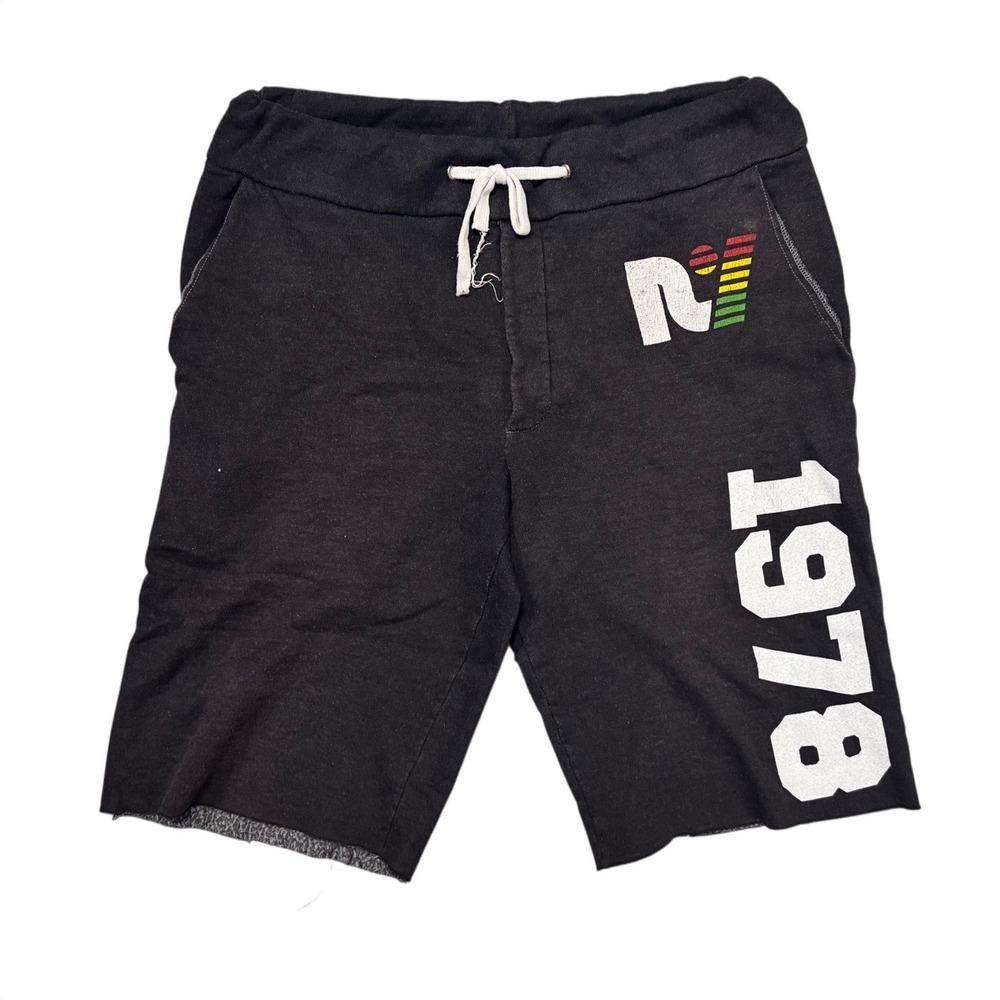 Rebel Yell Mens 1978 Graphic Fleece Sweat Shorts Black Size Small Made in USA